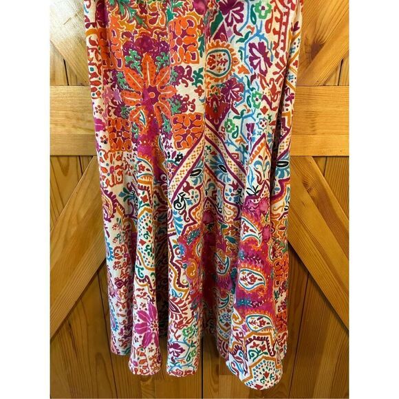 Lauren Ralph Lauren Dress Size Small Floral Paisley Sleeveless Fit & Flare V Nec - Picture 7 of 8